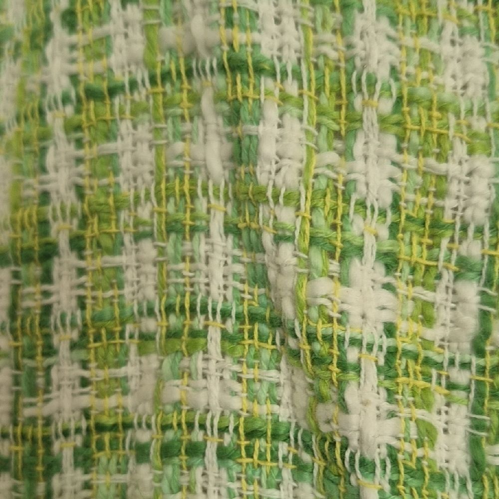 Zara Green and White Tweed Buttoned Blouse - Picture 8 of 16